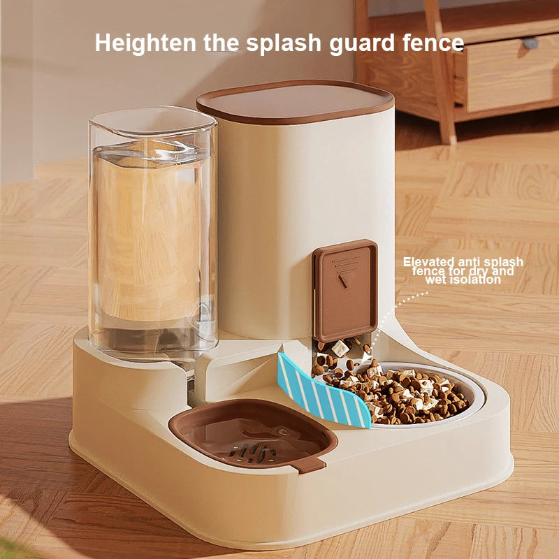 Pet Cat Automatic Feeder Drinking Water Large Capacity Water Dispenser Dry Wet Separation Food Container Pet Supplies