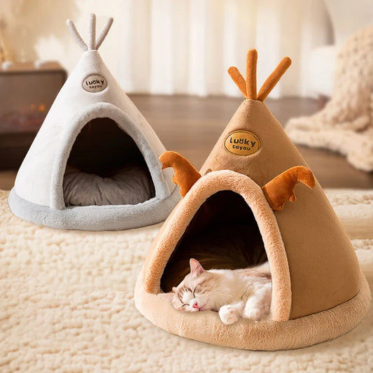 Warm Winter Pet Tent House Cat Bed Cat Dog House Deep Sleep for Puppy Cat Indoor Outdoor Tent with Cushion Pet Supplies 2023 New