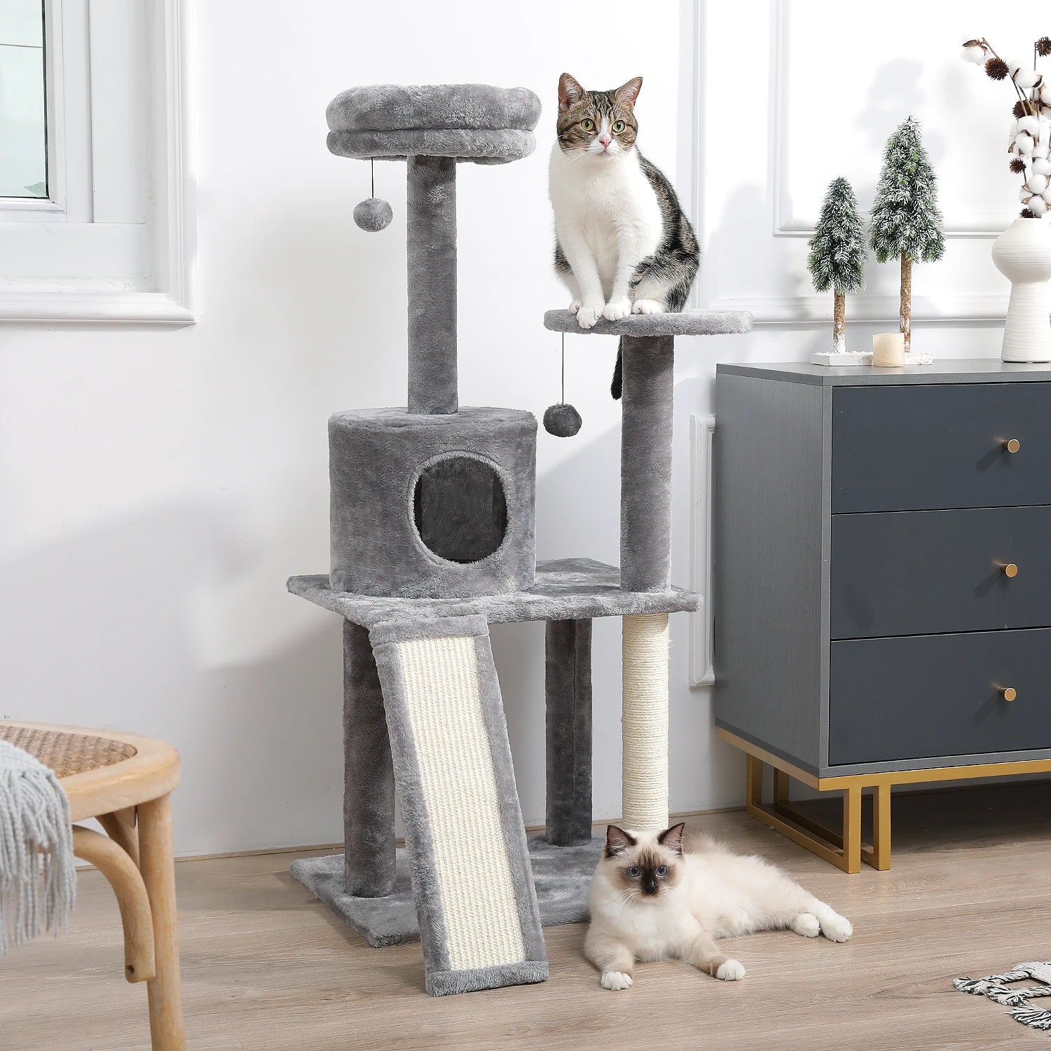 Domestic Delivery Multi-Level Cat Tree Tower Climb Furniture Scratching Post for Indoor House Pet Supplies Kitten Toy Cozy Condo